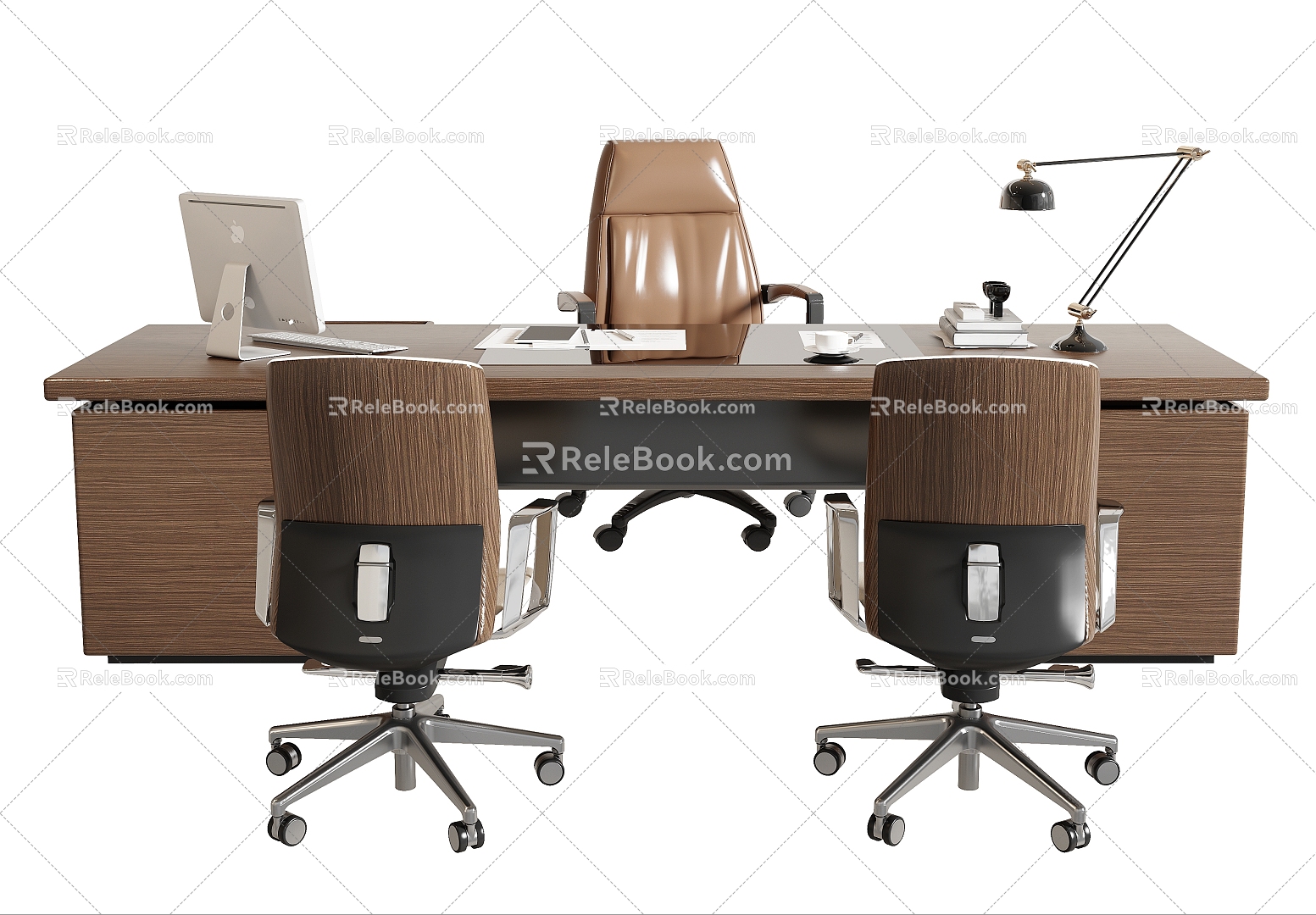 Office Desk Chair Office Chair Boss Table 3d model