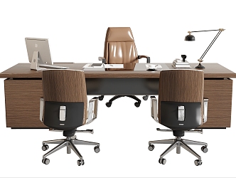 Office Desk Chair Office Chair Boss Table 3d model