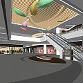 Modern Atrium Shopping Mall Atrium Shopping Mall Lobby Shopping Mall Escalator Sightseeing Elevator Atrium View 3d model