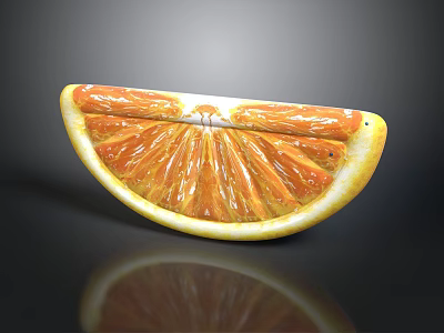 Fresh Juicy Orange Slice With Vibrant Citrus Texture And Bright Color 3d model
