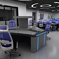 Modern Monitoring Room Data Center 3d model