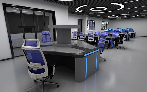 Modern Monitoring Room Data Center 3d model