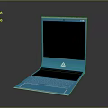 Modern Blue Laptop With Sleek Transparent Design And Illuminated Keyboard