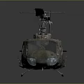 Military Utility Helicopter With Rotors And Detailed Fuselage On Gray Backdrop