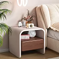 Cozy Bedroom With Nightstand Astronaut Figurines Vintage Camera Moon Decor Digital Clock And Palm Leaves