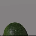 Green Avocado with Smooth Surface and Natural Texture on Reflective Background