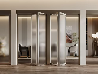 Modern sliding door folding door glass door Changhong glass door 3d model