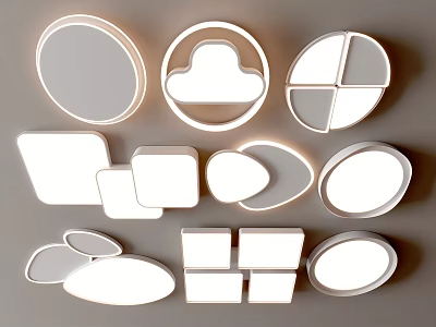 Modern Ceiling Lights With Various Shapes For Home Interior Decoration 3d model
