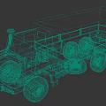 Green Military Utility Vehicle With Camouflage Canvas Cover And Multi Wheel Design