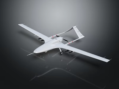 Intelligent White Drone With Long Wing Structure And Advanced Flight Control System For Aerial Operations 3d model