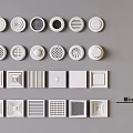 Air Conditioner Vents Featuring Various Modern Grille Patterns And Decorative Designs 3d model