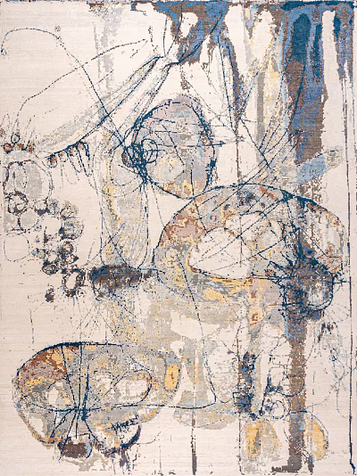 Artistic Square Rug With Abstract Patterns And Colors 3d model