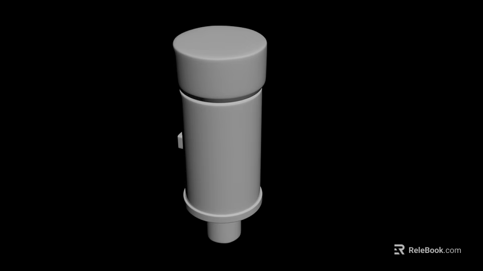 White Cylindrical Container With Lid Base And Simple Design For Industrial Use 3d model 