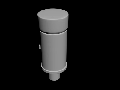 White Cylindrical Container With Lid Base And Simple Design For Industrial Use 3d model