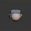 Cartoon Style 3D Game Movie Character Astronaut Spacesuit Helmet Backpack Reflective Gray Orange