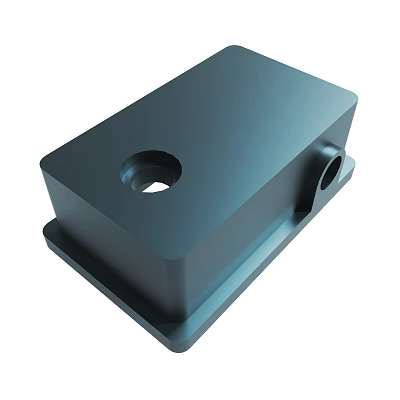 Black Rectangular Metal Mechanical Component With Precision Holes And Smooth Surface 3d model