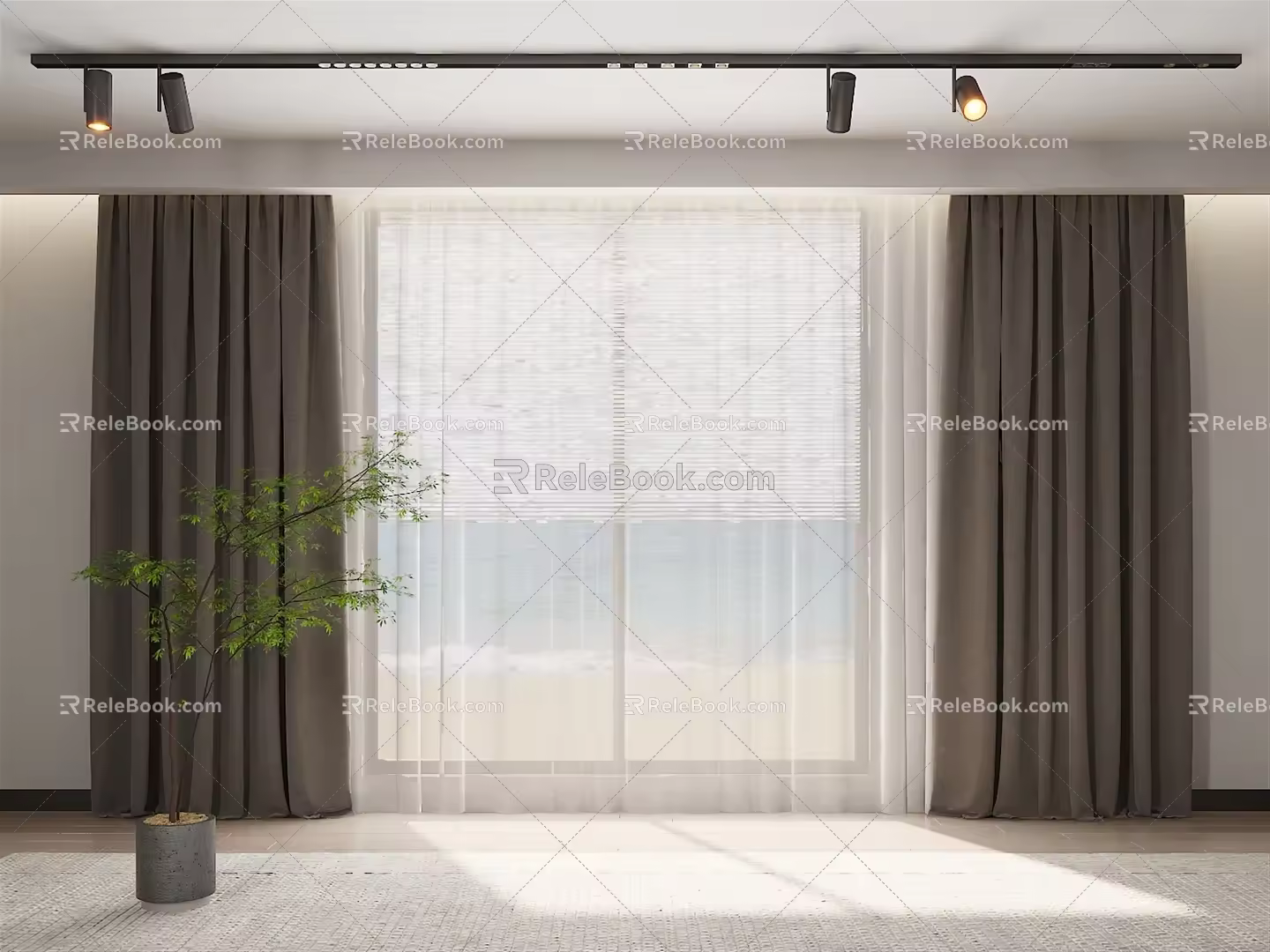 Modern Curtains 3d model