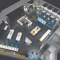 Elegant Retail Store Interior Design With Display Counters Products And Ceiling Lighting