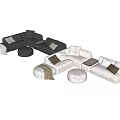 Modern Arc Multiplayer Sofa Collection 3d model