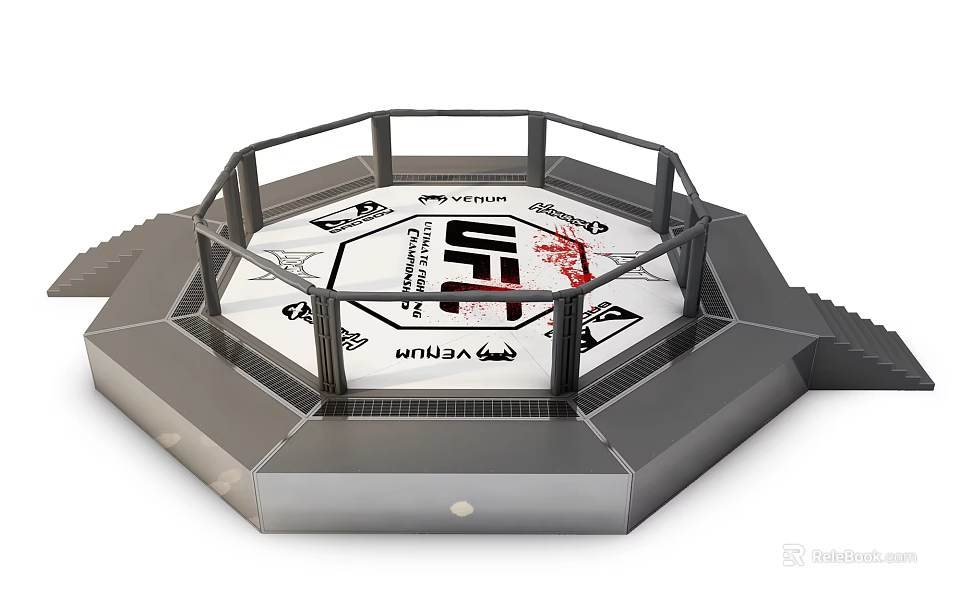 Professional UFC Octagon Fighting Ring for Mixed Martial Arts Sports Fitness 3d model 