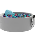 Kids Play Equipment Gray Ball Pit With Colorful Balls Deer Design Blue Cloud Smiling