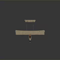 Vintage Wooden Biplane Model With Retro Design And Red Cockpit Seat