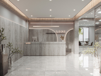 Modern Front Office Reception 3d model