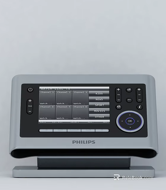 Sleek Philips Control Panel Featuring Screen Display Menu Buttons And Knob 3d model 