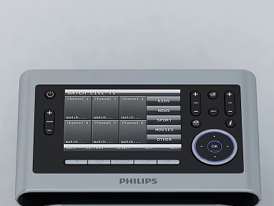 Sleek Philips Control Panel Featuring Screen Display Menu Buttons And Knob 3d model