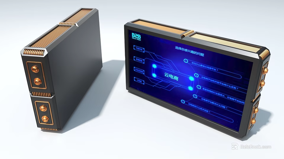 Industrial Equipment With Digital Display Screen And Smart Control Interface Panel 3d model 