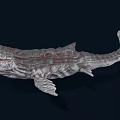 Realistic Aquatic Animal Whale Featuring Sharp Teeth And Rough Skin Texture 3d model
