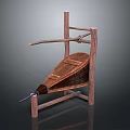 Traditional Wooden Equipment With Inclined Board Lever Handle And Support Frame