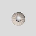 Elegant White Scalloped Wall Lamp With Modern Round Illuminated Center