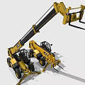 JCB Heavy Duty Construction Machinery With Fork Attachments And Yellow Exterior