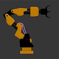 Game Movie Character Yellow Robotic Arm With Black Joints And Articulated Claw Design