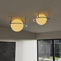 Modern Round Ceiling Lights With Metal Frame And Soft Lighting In Indoor Living Space