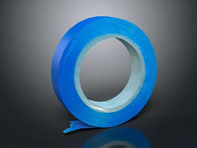 Blue Adhesive Tape Roll With Sticky Backing For Crafts And Packaging 3d model