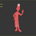 White Chef Figurine Wearing Tall Chef Hat And Apron Waving Hand With Spoon