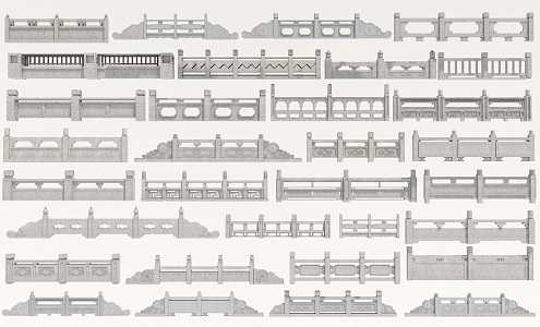 Stone Railing Stone Railing Stone Railing Stone Railing Stone Railing Stone Railing Marble Railing Fence 3d model