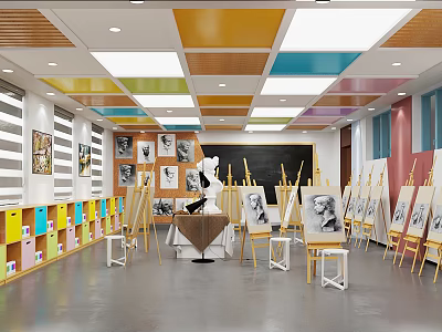 Modern Art Classroom School Art Classroom 3d model