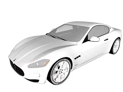 White Luxury Sports Car With Sleek Exterior Design And Large Alloy Wheels 3d model