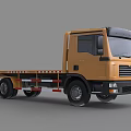 Industrial Equipment Yellow Flatbed Truck With Flat Platform And Safety Stripes