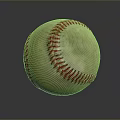 Household Baseball With White Body Red Stitching Worn Surface And Gray Gradient Background Reflection 3d model