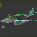 Vintage Brown Fighter Jet With White Cockpit Canopy Black Cross Insignia Parked On Reflective Surface