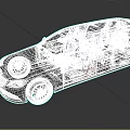 Elegant Black Luxury Limousine With Extended Body And Chrome Wheels
