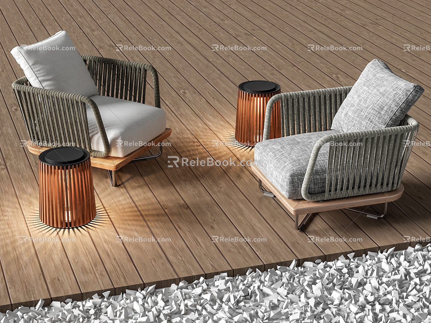 Minotti Modern Outdoor Single Sofa Outdoor Single Rattan Sofa 3d model