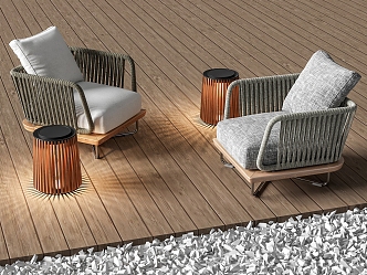 Minotti Modern Outdoor Single Sofa Outdoor Single Rattan Sofa 3d model