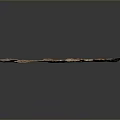 Natural Elongated Brownish Decorative Stone Featuring White Textured Crystalline Surface on Dark Background
