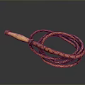 Handcrafted Leather Whip with Braided Design and Wooden Handle for Daily Use