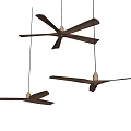 Solid Wood Ceiling Fan West Elm Ceiling Fan 3d model